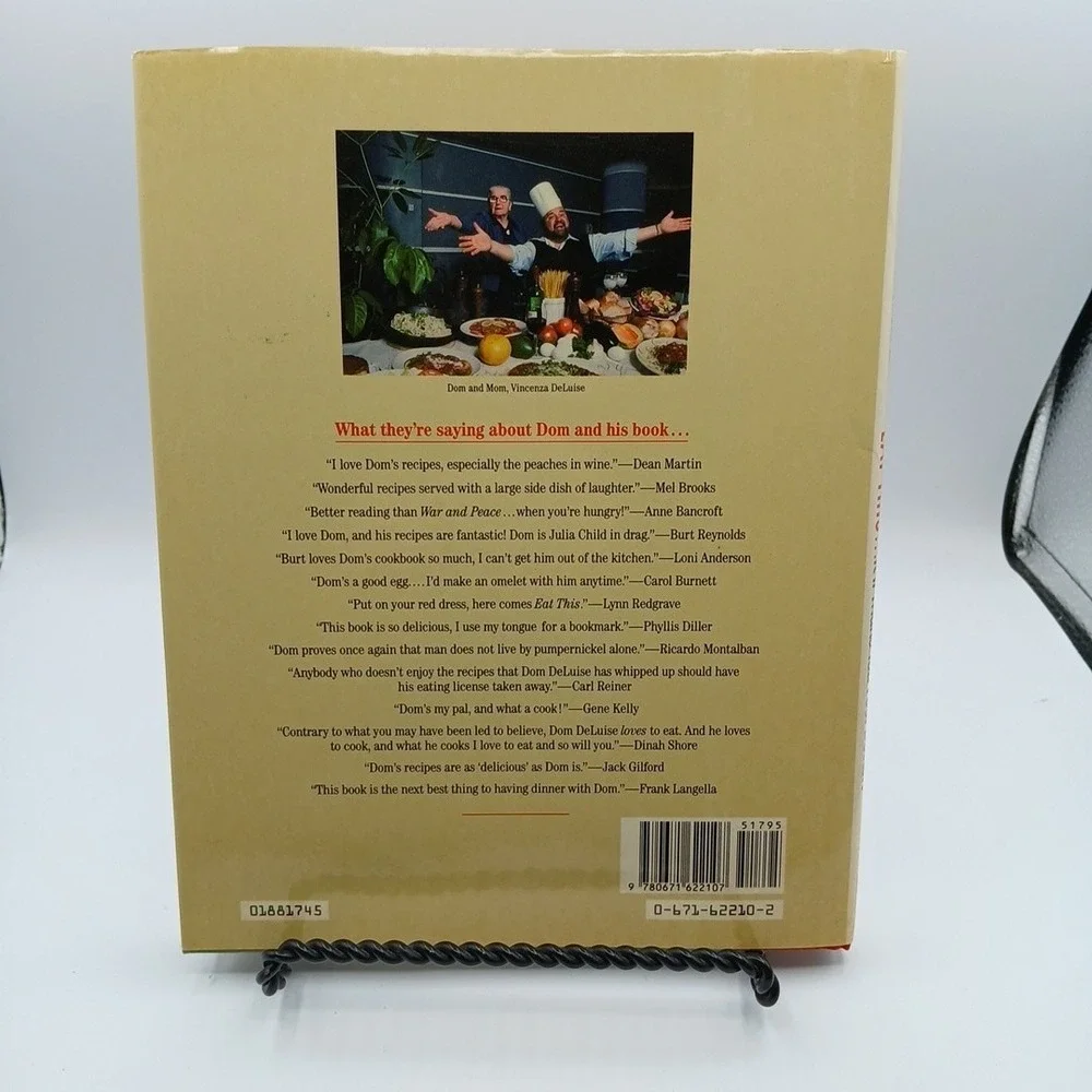 Signed 1st Edition Dom DeLuise Eat This It'll Make You Feel Better Cookbook HC